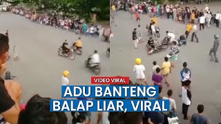 Detik detik Tabrakan Adu Banteng Balap Liar, Melaju Kencang Hingga Tumbang