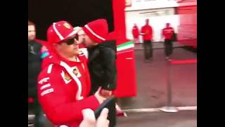 Spain Testings 2018 Kimi Räikkönen carrying Son Robin in the Paddock 😍