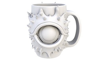 3D model of eye circle. A collectible, emotional mug. Superhive, CGtrader, Cults3d (no sound)