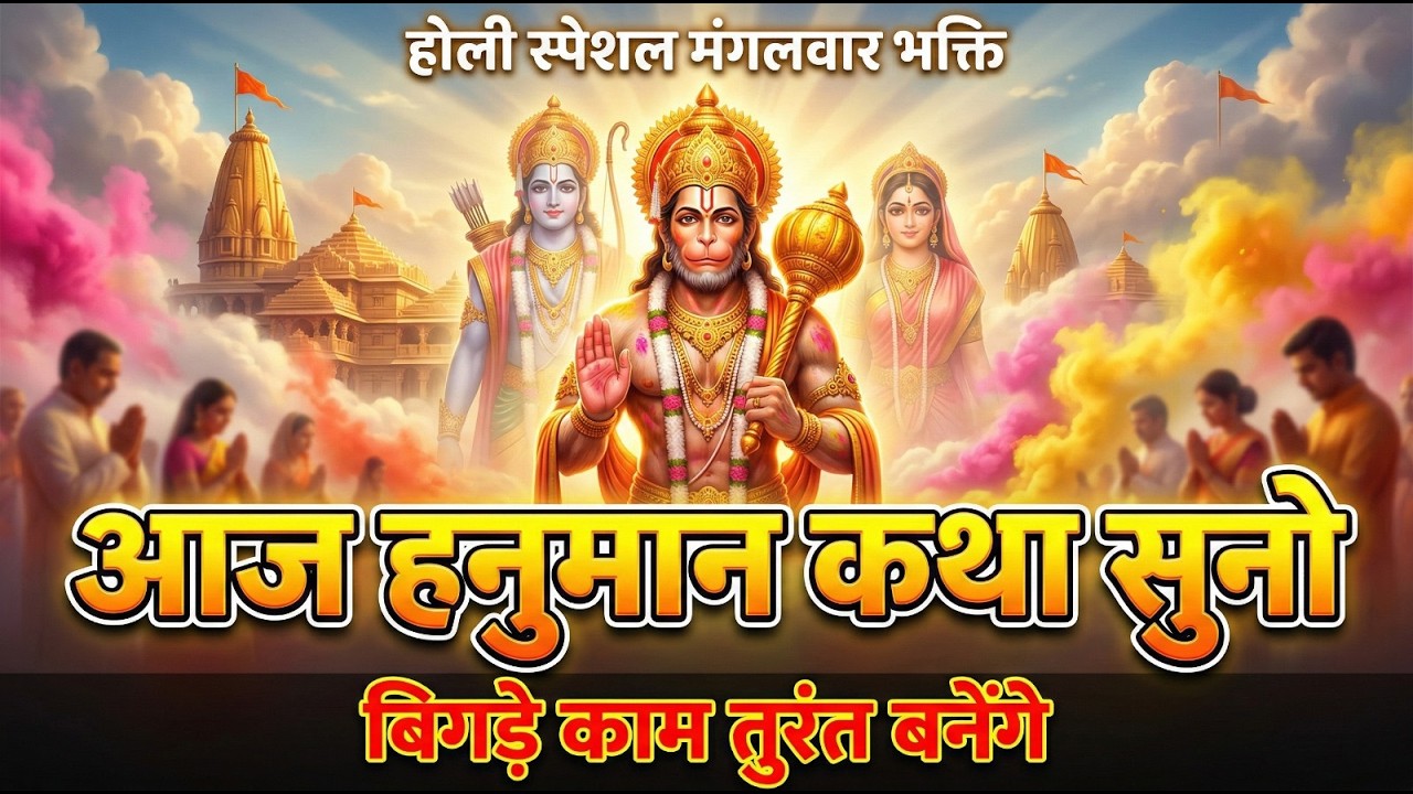होली स्पेशल मंगलवार भक्ति 🚩 आज हनुमान कथा सुनो | बिगड़े काम तुरंत बनेंगे |