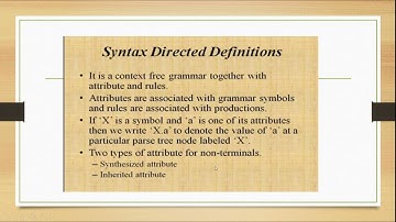 Semantic analysis SDD and SDT