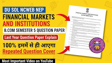 Financial Markets And Institutions B.com Semester 5 Question Paper