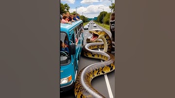 AI Travel Discovery | Python attacking Bus | Amazon Jungle #shorts #nature #art
