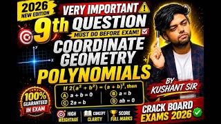 Class 9 Maths Most Important Questions 🔥 | Coordinate Geometry + Polynomials | 2026 CBSE
