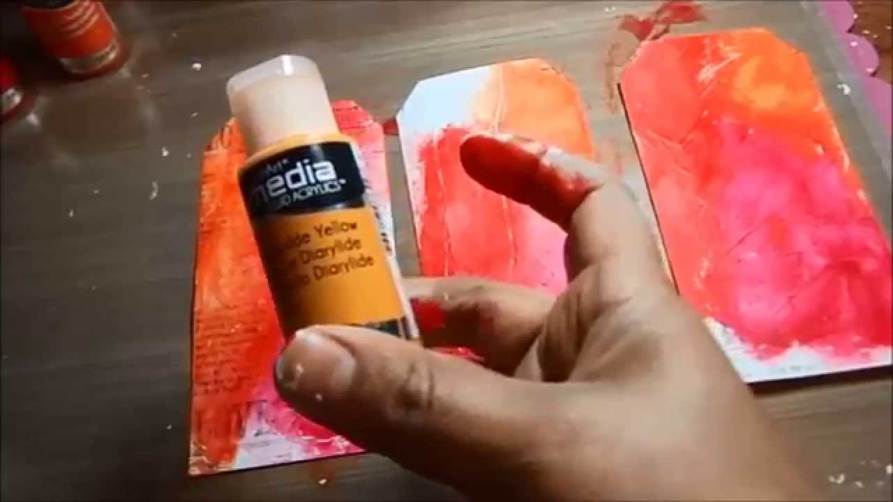 Aplicando color con Fluid Acrylics de DecoArt Media - YouTube
