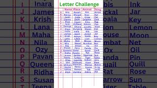 Letter Challenge A To Z Name  Place animalthing