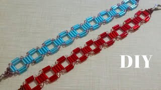 How to make beaded bracelet with bugle beads/DIY jewelry