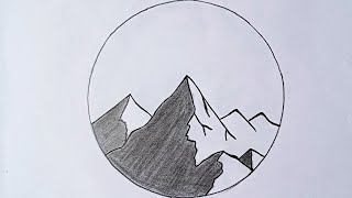 How to Draw Mountain In Circle (Mount Everest) Pencil Drawing