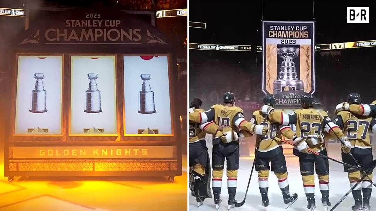 Golden Knights raise 2022-23 Stanley Cup championship banner