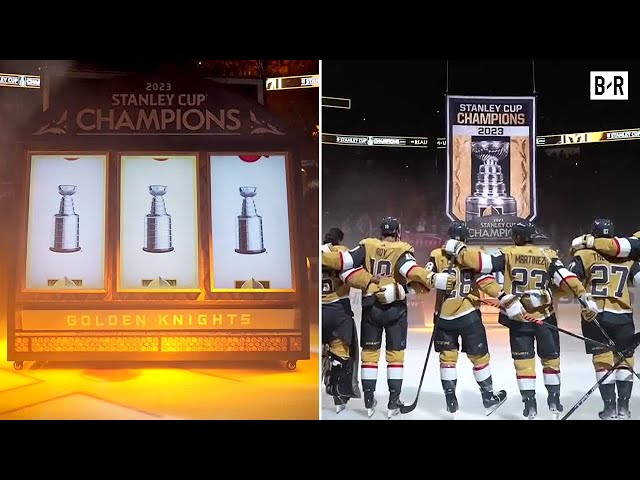 Golden Knights raise Stanley Cup championship banner before season