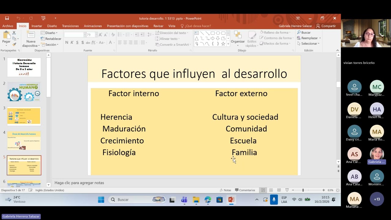 Tutoría #1. 5313.Desarrollo Humano en la diversidad de 0 a 3 años. Prof. Gabriela Herrera  16-2-2026