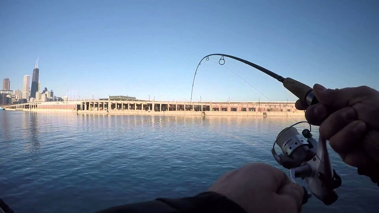 Lake Michigan Perch Navy Pier Chicago 12/6/2015 GoPro - YouTube