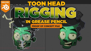 Grease Pencil Rigging Zombie Toon head demo in Blender 3