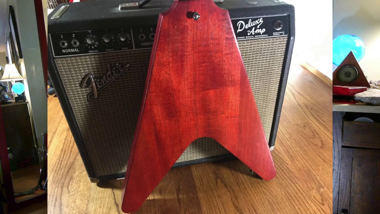 BYO Guitar Flying V Kit Guitar Review BYOGuitar with Wudtone Stain