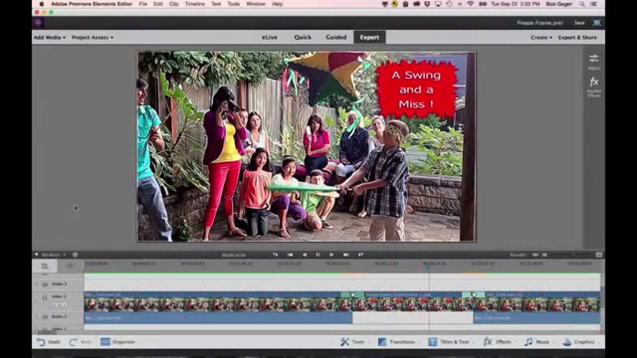 Create Freeze Frame Effects Using Premiere Elements 14 And Photoshop Elements 14 Youtube