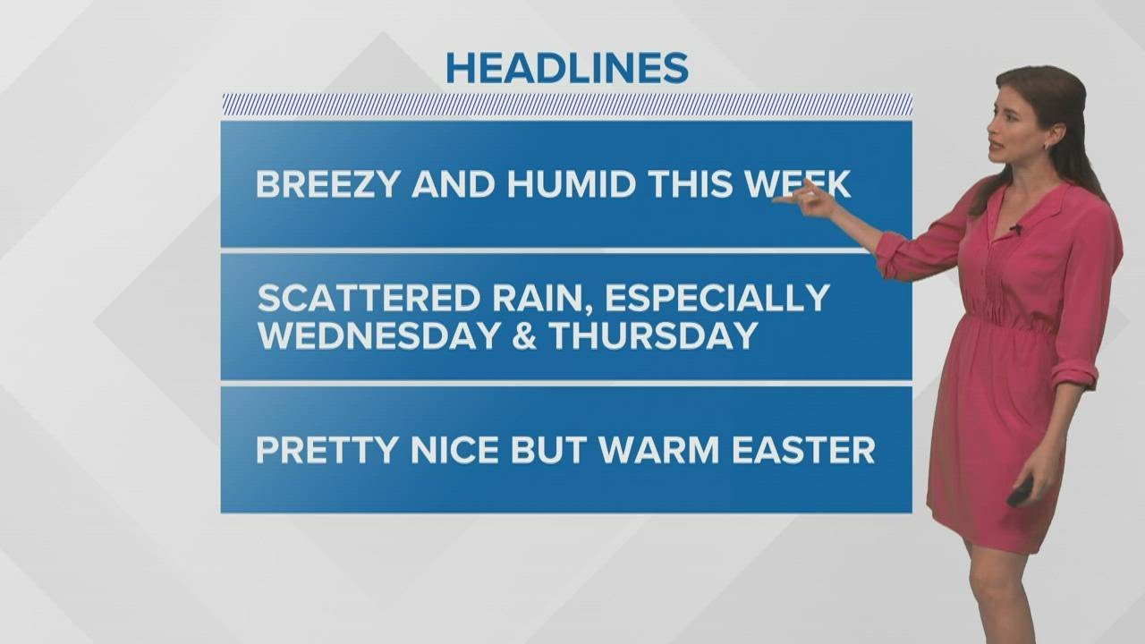 Warmer week ahead with scattered rain - YouTube