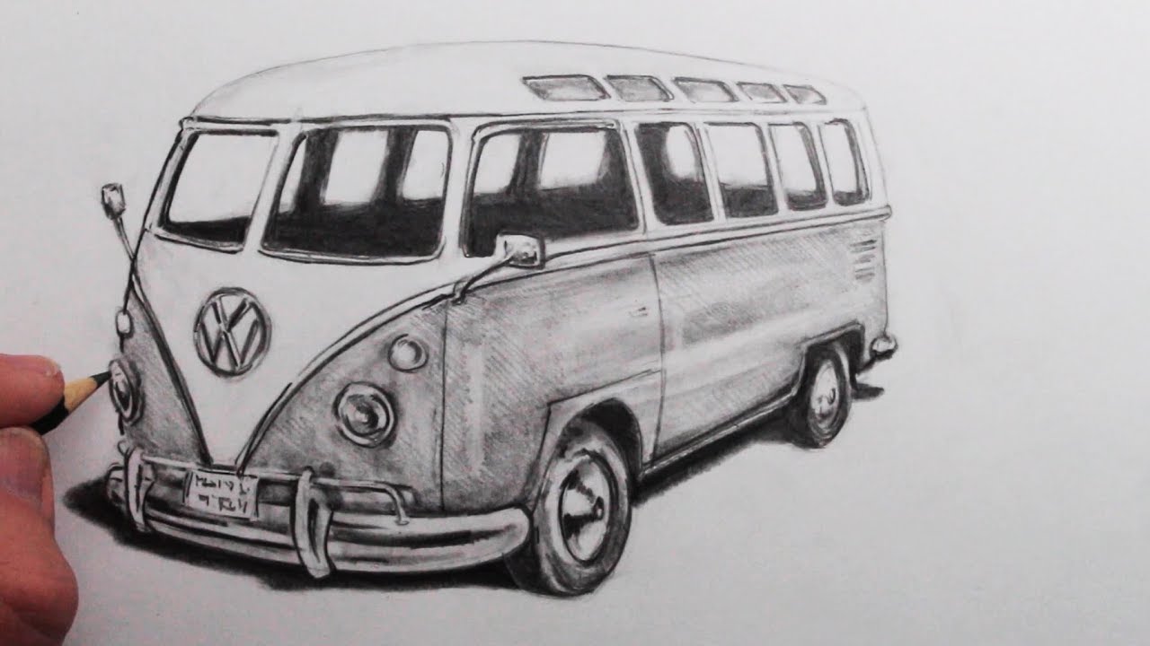 vw bus drawing
