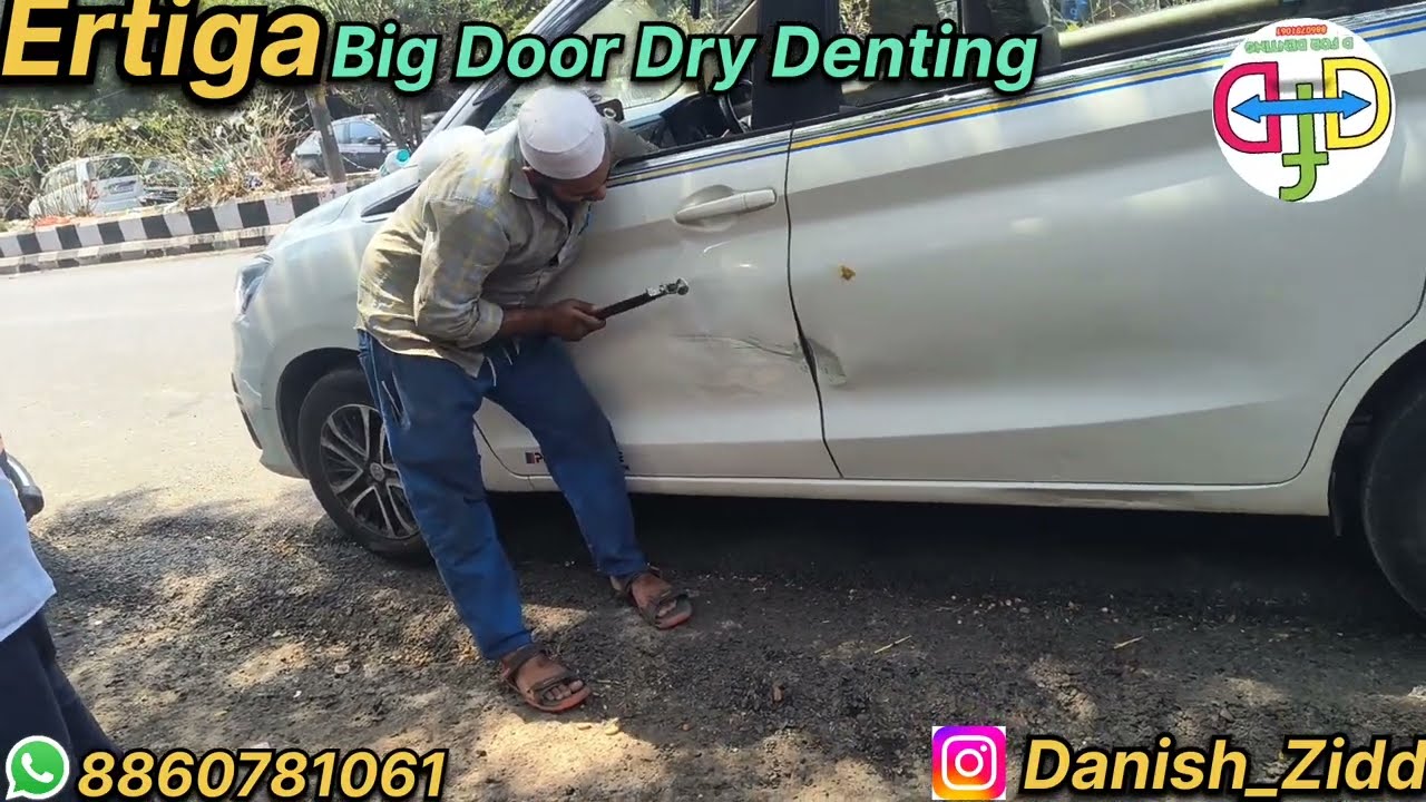 Paintless Dent Removal | ऐसे डेंट को भी गायब कर दिया ड्राई डेंटिंग मे | Ertika Door Dent Repair