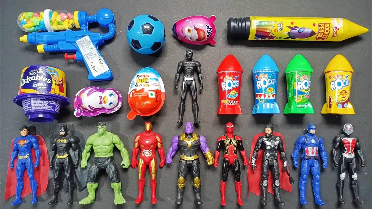 New Toys and Surprises Candies Unboxing | Avengers Toys with Mini Rocket 🚀 Surprise | Fun