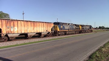 CSX G961/G962/V961 AC44CWs ES44AHs & Horn Salutes as the loads & Empty Rolls in Notch 8