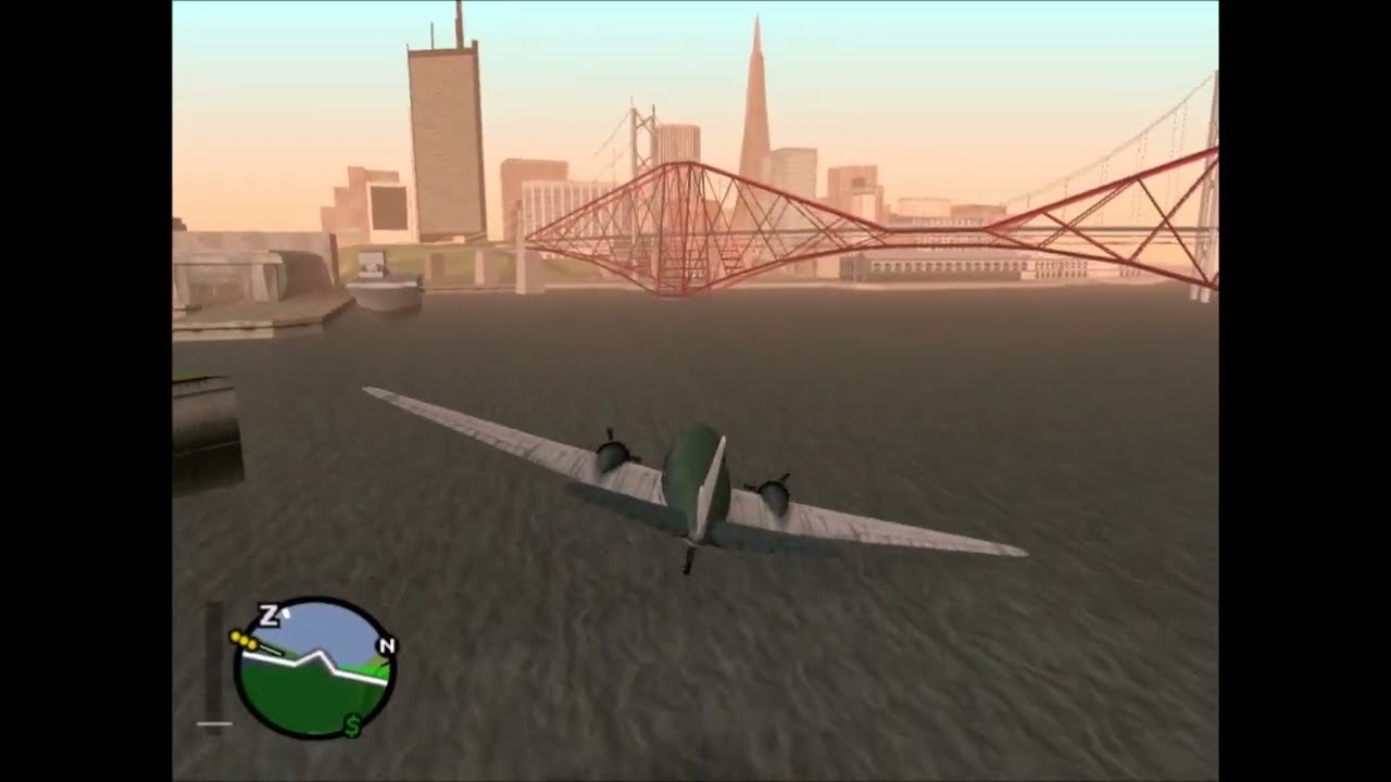 GTA SA: Flying under bridges (Las Venturas desert)