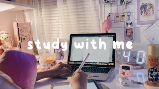 medical student late night study with me ʕ •ᴥ• ʔ📚 1 hour real time, study asmr, no music