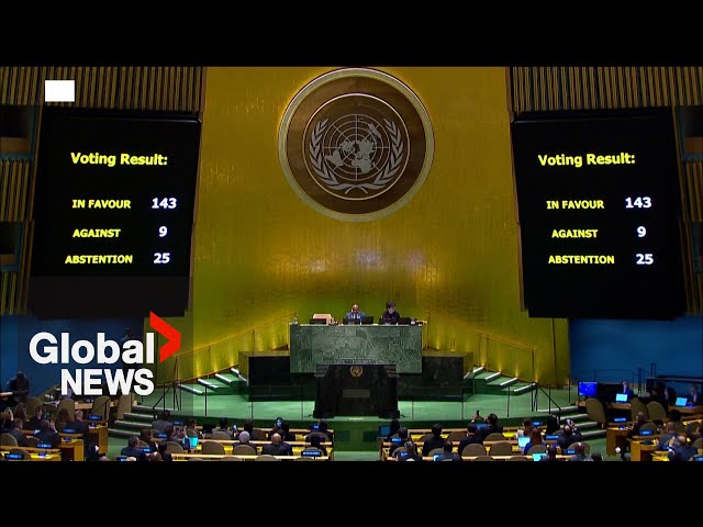 UN General assembly backs Palestinian bid to become full member class=