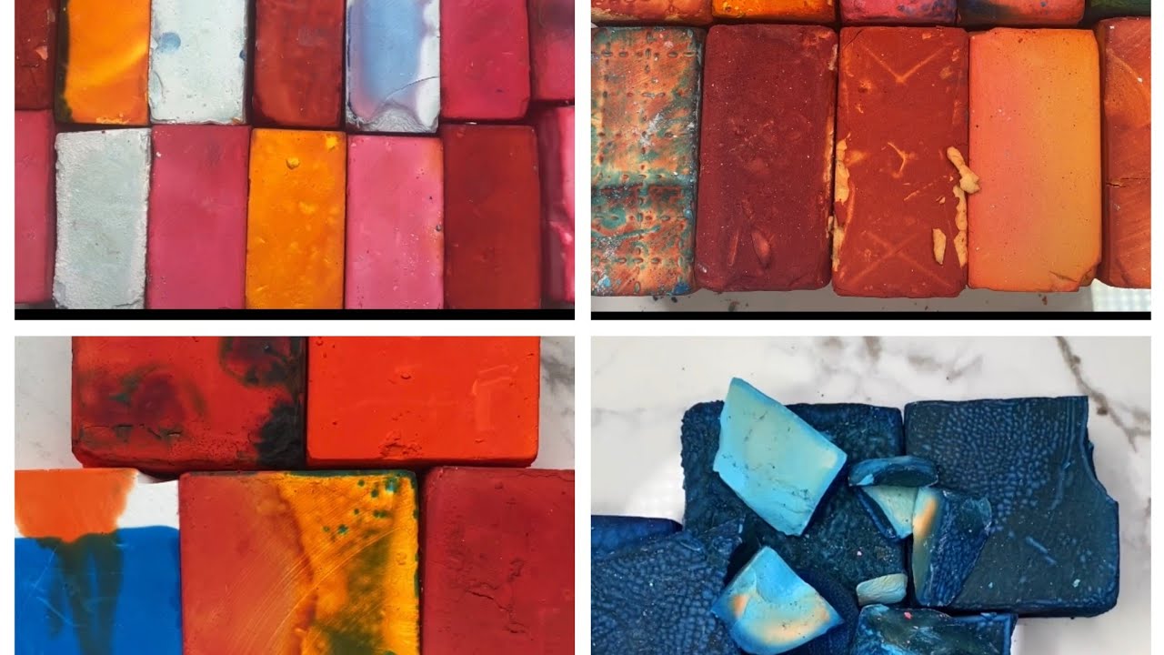 Compilation of Deep dyed blocks @alzasmrAsmr gym chalk powder ...