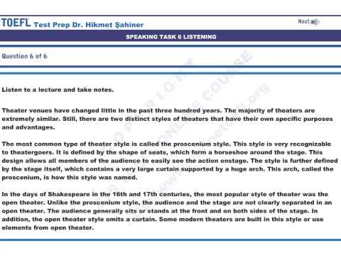 Toefl Online Kursu Speaking Task 6-4 Toefl Online Kursu