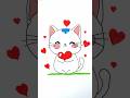 How to Draw Cute Cat holding Heart @achuartlab  #heart #cat #satisfying