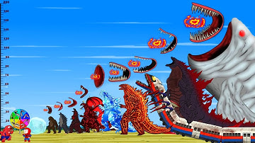 Godzilla & KONG: SHARK, BLOOP Jaw Size Comparison and Teeth Count | Godzilla & KONG Cartoon