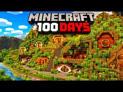 I Spent 100 Days Building a Hobbit Village in Minecraft thumbnail