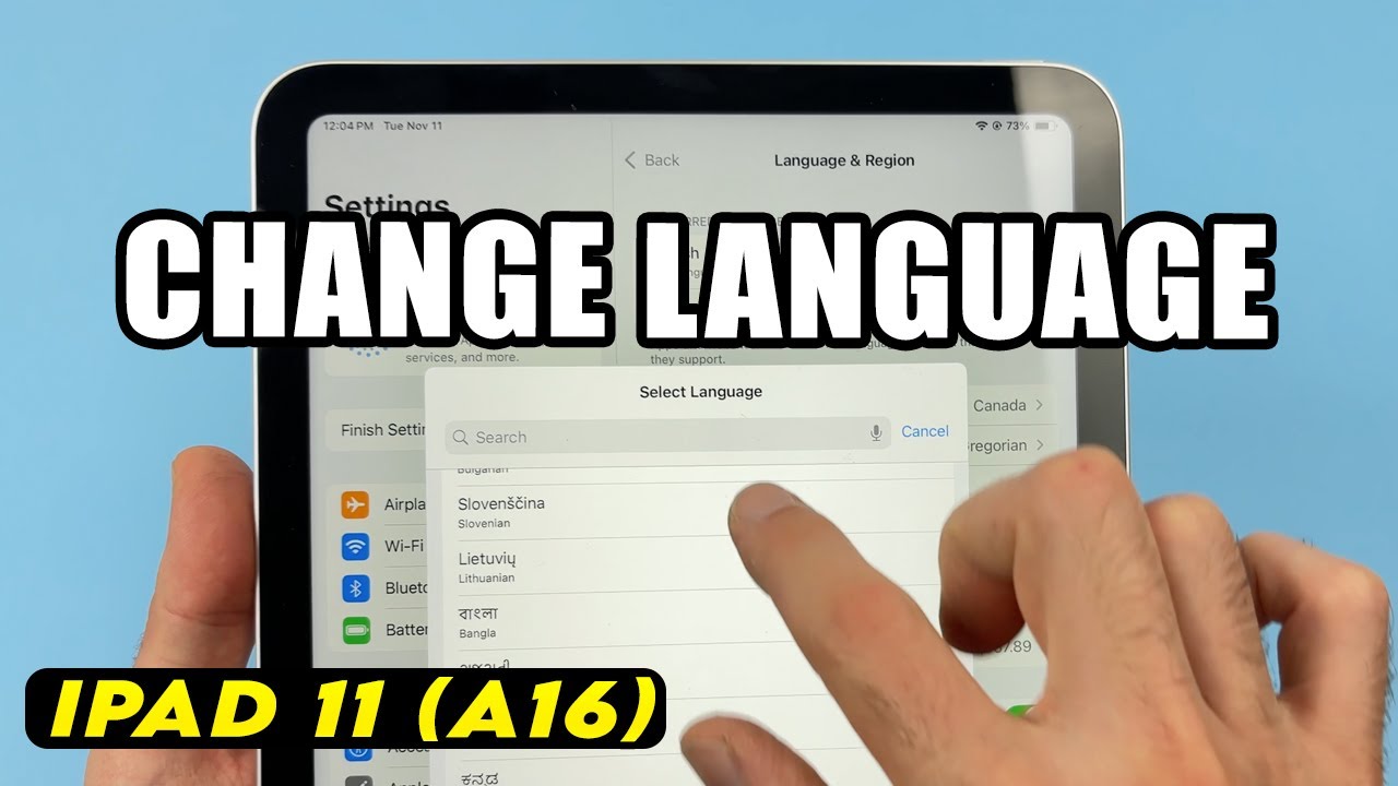 iPad 11 (A16) : How to Change the Language - YouTube
