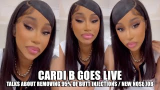 Cardi B Live Speaks About Removing 95% Of Her Butt Injections Nose Job | Debates 50/50 Relationship