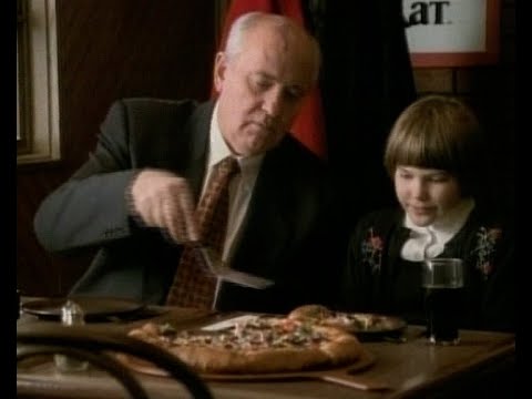 #1999 #banned commercial #Gorbachev #PizzaHut Moscow Advertisement He is paid $1#millionaire #TVDATA