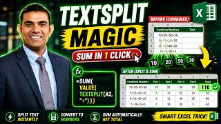 How to Sum Combined Numbers in Excel Using TEXTSPLIT Formula | Raj Singh Microsoft Certified Trainer