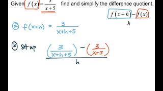 171 - Unit 1 - 2.2d Rational Difference Quotient Example