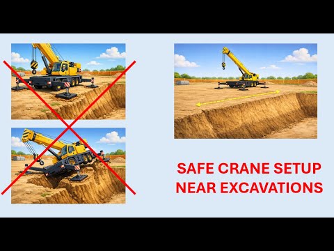 Crane Rear Position Safe Crane Positioning Near Excavations - YouTube