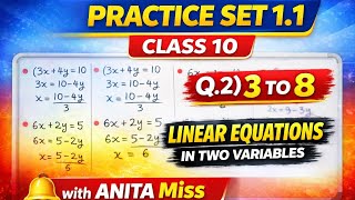 Linear Equation in Two variables Complete Practice set 1.1 Class 10th | Anita Miss | #class10maths