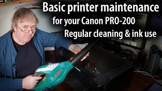 Basic printer maintenance: Canon PRO200 cleaning and use. Dust and ink buildup