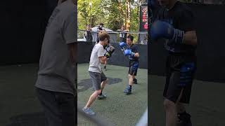 lighting fast 110 pound  cage fighters scrapping in a Backyard