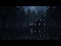 Rainfall and Low Thunder Near a Forest Cabin | Relax and Sleep Naturally