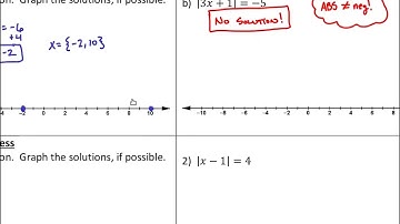 Algebra 1AB:  1.6A - Solving Absolute Value Equations