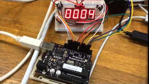 7セグメントLED 4桁ダイナミック点灯 1ms（Arduino制御）