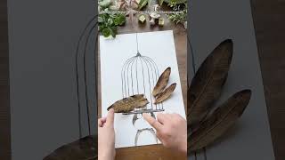 Vintage Dried Flower Birdcage Decor | Fall DIY Dried Floral Arrangement