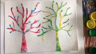 Easy demo for beginners/relaxing water paint art/tree pattern/canvas
paper/step by step tutorial