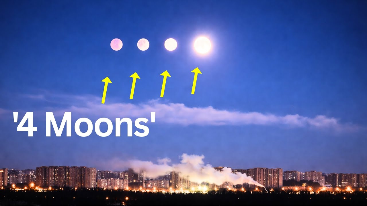 Четыре луны на небе? Россия стала свидетелем редкого явления — четырех лун над горизонтом — объяс...