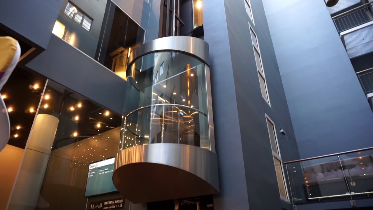 Scenic 1985 unknown traction elevator (2016 mod by ThyssenKrupp) @ St. Olavs plass 1, Oslo, Norway