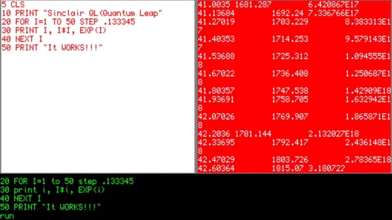 Sinclair QL [BASIC test] (1984) Sinclair Research Ltd