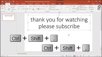 Keyboard Shortcuts to Increase (Decrease) Font Sizes in PowerPoint
